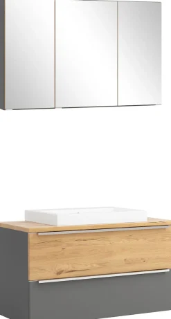 welltime Badmöbel-Set »TRIENT, Set: Spiegelschrank und Waschtisch« 2 Stk. tlg.