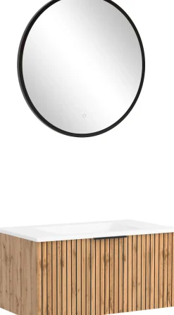 welltime Badmöbel-Set »Welltime, Carlton Waschtisch-Set, 80 oder 120 cm, gestreift« 2 Stk. tlg.