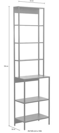 welltime Badregal »Lodi« 1 Stk. tlg. Hochregal mit Metallrahmen, 6 Böden - (B/T/H) 51/30/190 cm