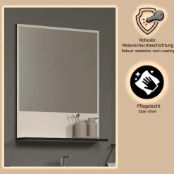 welltime Badspiegel »Amrum« Wandspiegel mit Ablage - (B/T/H) wahlweise 60 bis 80/14/74 cm