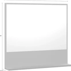 welltime Badspiegel »Amrum« Wandspiegel mit Ablage - (B/T/H) wahlweise 60 bis 80/14/74 cm