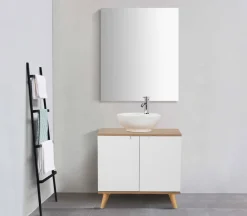 welltime Badspiegel »Lund Badezimmerspiegel Spiegelschrank ohne LED Beleuchtung« Spiegel Breite 58cm klassisches Design fürs Badezimmer