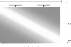 welltime Badspiegel »Neutral« Spiegel mit Beleuchtung LED, Breite 120, Höhe 75 cm