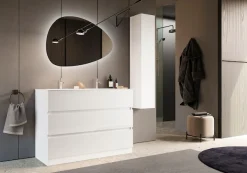 welltime Badspiegel »Stone« asymmetrisch, Breite 101 cm, Höhe 67 cm, mit LED Beleuchtung