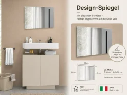 welltime Badspiegel »Vela, Spiegel in zwei Breiten 55 und 75 cm« Breite 55 cm-Passend zur Serie Vela