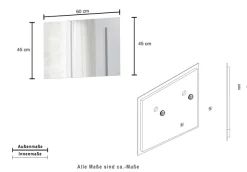 welltime Badspiegel »Vela, Spiegel in zwei Breiten 55 und 75 cm« Breite 55 cm-Passend zur Serie Vela