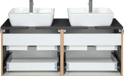 welltime Doppelwaschtisch »Malibu« mit Soft-Close, Breite 120 cm