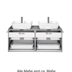 welltime Doppelwaschtisch »Malibu« mit Soft-Close, Breite 120 cm