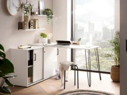 welltime Eckschreibtisch »Ekko, Eckschreibtisch, Made in Germany, B: 130 cm« Solide Verarbeitung - Dieses Produkt ist in Deutschland gefertigt