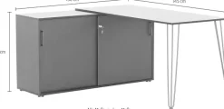 welltime Eckschreibtisch »Ekko, Eckschreibtisch, Made in Germany, B: 130 cm« Solide Verarbeitung - Dieses Produkt ist in Deutschland gefertigt