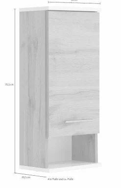 welltime Hängeschrank »Emmi Breite 30 cm« Wechselbarer Türanschlag, Metallbeschläge