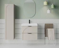 welltime Hängeschrank »FLOW CIRCLE rechts/links montierbar, Breite 35 cm, modernes Design« Schrank mit 3 Einlegeböden, Push-to-open-Function