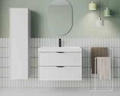 welltime Hängeschrank »FLOW SIMPLE rechts/links montierbar, Breite 35 cm, modernes Design« Schrank mit 3 Einlegeböden, Push-to-open-Function