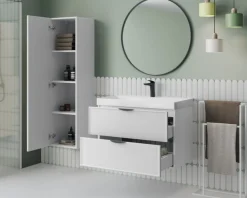 welltime Hängeschrank »FLOW SIMPLE rechts/links montierbar, Breite 35 cm, modernes Design« Schrank mit 3 Einlegeböden, Push-to-open-Function