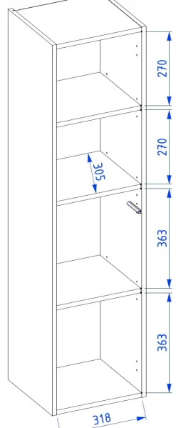 welltime Hängeschrank »FLOW SIMPLE rechts/links montierbar, Breite 35 cm, modernes Design« Schrank mit 3 Einlegeböden, Push-to-open-Function