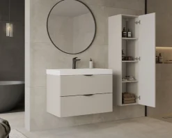 welltime Hängeschrank »FLOW STRIPE rechts/links montierbar, Breite 35 cm, modernes Design« Schrank mit 3 Einlegeböden, Push-to-open-Function
