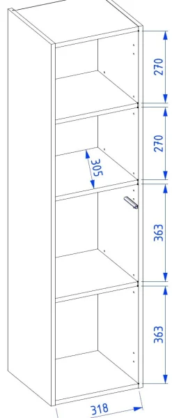 welltime Hängeschrank »FLOW STRIPE rechts/links montierbar, Breite 35 cm, modernes Design« Schrank mit 3 Einlegeböden, Push-to-open-Function