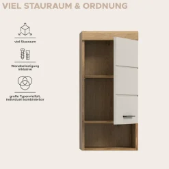 welltime Hängeschrank »SIENA, Breite 37cm, 1 Tür, 1 offenes Fächer, 1 Einlegeboden, MDF-Front« TOPSELLER!, 1 Stk. tlg. in verschiedenen Farben erhältlich, Badmöbel, Badschrank, Schrank, Bad