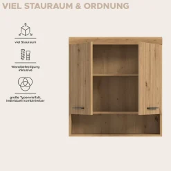 welltime Hängeschrank »SIENA, Breite 74cm, 2 Türen, 1 offenes Fächer, MDF-Front« TOPSELLER!,in verschiedenen Farben erhältlich, Badmöbel, Badschrank, Schrank, Bad