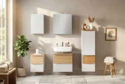 welltime Hängeschrank »TRIENT, Hängeschrank 40 cm, gedämpfte Scharniere« matt weiß, gedämpfte Tür, verstellbare Einlegeböden