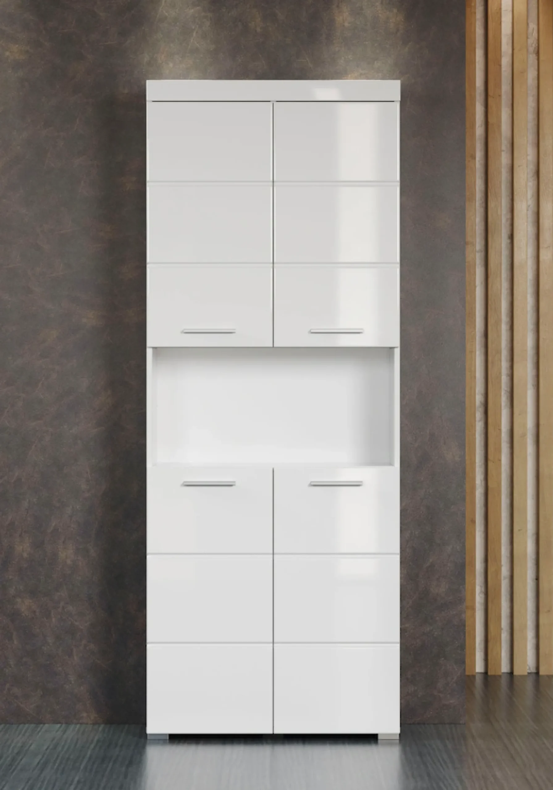 welltime Hochschrank »Avena« Badschrank 4-türig mit o. Fach und 4 Einlegeböden - B/T/H 73/31/190 cm