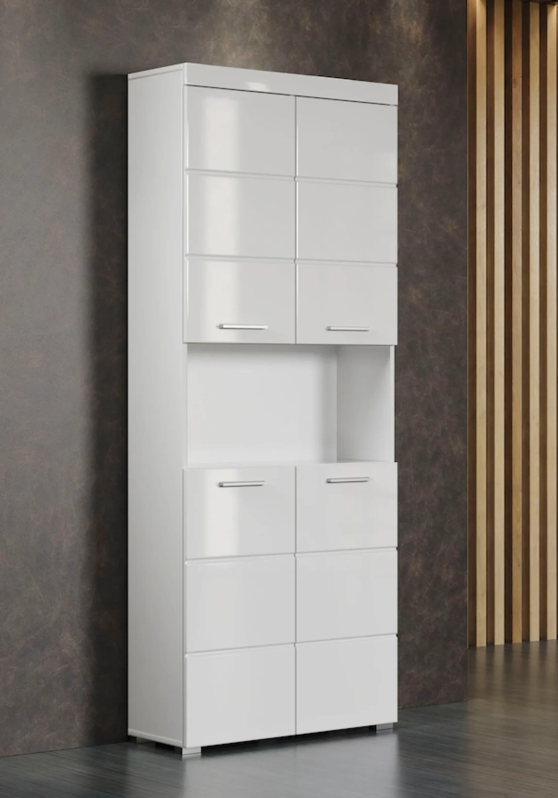 welltime Hochschrank »Avena« Badschrank 4-türig mit o. Fach und 4 Einlegeböden - B/T/H 73/31/190 cm