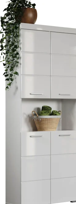 welltime Hochschrank »Avena« Badschrank 4-türig mit o. Fach und 4 Einlegeböden - B/T/H 73/31/190 cm
