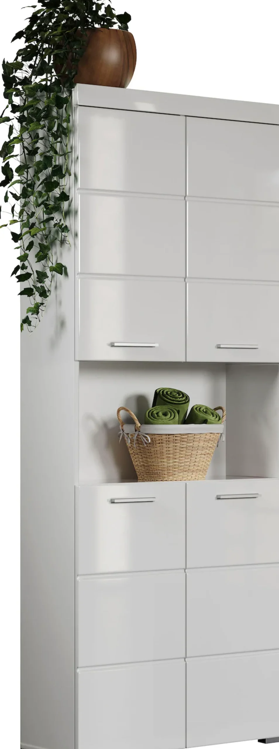 welltime Hochschrank »Avena« Badschrank 4-türig mit o. Fach und 4 Einlegeböden - B/T/H 73/31/190 cm