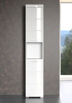 welltime Hochschrank »Avena« Badschrank mit 2 Türen & 1 Fach - (B/T/H) 37/31/190 cm