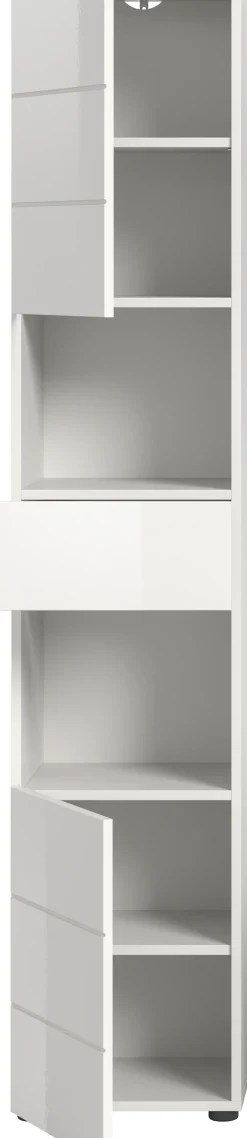 welltime Hochschrank »BIEL, Höhe 190 cm, 2 Türen, 1 Schubkasten« 1 Stk. tlg. Türanschlag wechselbar, modernes Design, Badschrank, Unterschrank, Bad