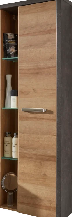 welltime Hochschrank »Bilbao« Hänge-Badschrank mit innen verspiegelter Tür und 3 Glasböden