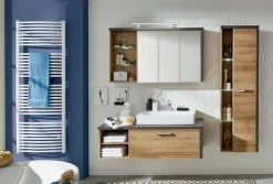 welltime Hochschrank »Bilbao« Hänge-Badschrank mit innen verspiegelter Tür und 3 Glasböden
