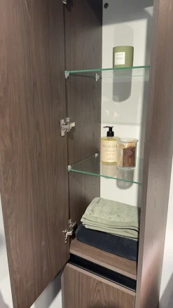 welltime Hochschrank »City, Badezimmerschrank, Badschrank, Badezimmermöbel« (B/T/H: 35/35/160 cm),Breite 35 cm, Höhe 160 cm, FSC® zertifiziert, made in EU