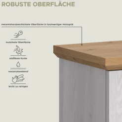 welltime Hochschrank »COSENZA, Höhe 187cm, 4 Türen, 1 Schubkasten, 1 offenes Fach« in Landhausoptik, mit weiteren Artikel der Serie kombinierbar, 1 Stk. tlg. Hochschrank, Bad, Badezimmerschrank