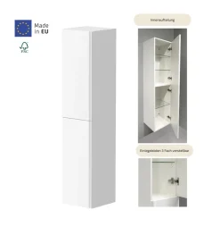 welltime Hochschrank »Cosmos« mit Soft-Close Funktion, Breite 35 cm, Höhe 160 cm, FSC®