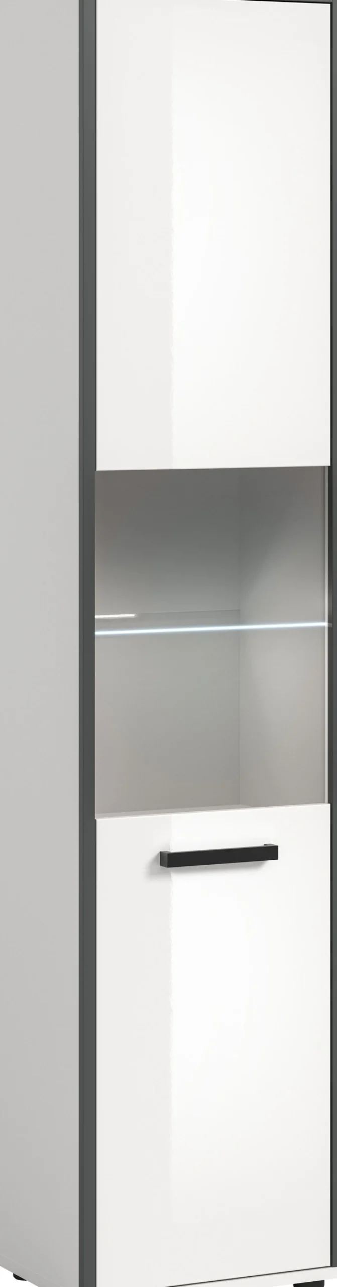 welltime Hochschrank »KAJO, hochglanz Front, inkl. Beleuchtung, Glastür, 6 Fächer« 2 Stk. tlg. Badschrank, Hochschrank, Bad, Badezimmer