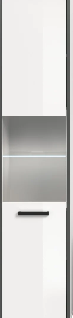 welltime Hochschrank »KAJO, hochglanz Front, inkl. Beleuchtung, Glastür, 6 Fächer« 2 Stk. tlg. Badschrank, Hochschrank, Bad, Badezimmer