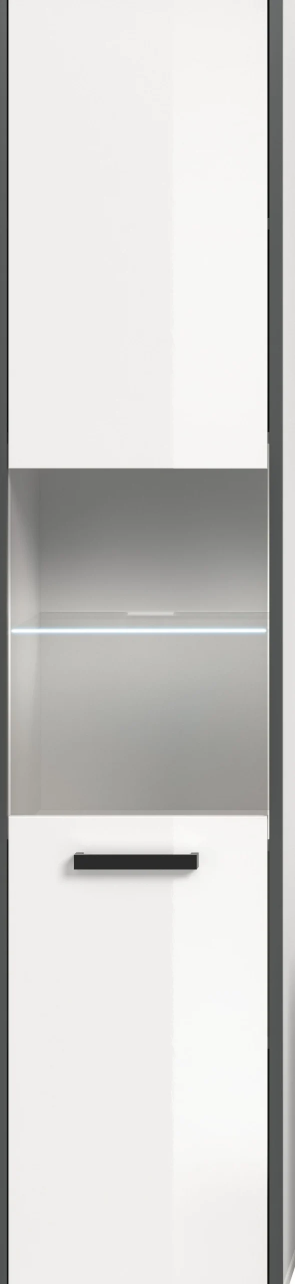 welltime Hochschrank »KAJO, hochglanz Front, inkl. Beleuchtung, Glastür, 6 Fächer« 2 Stk. tlg. Badschrank, Hochschrank, Bad, Badezimmer