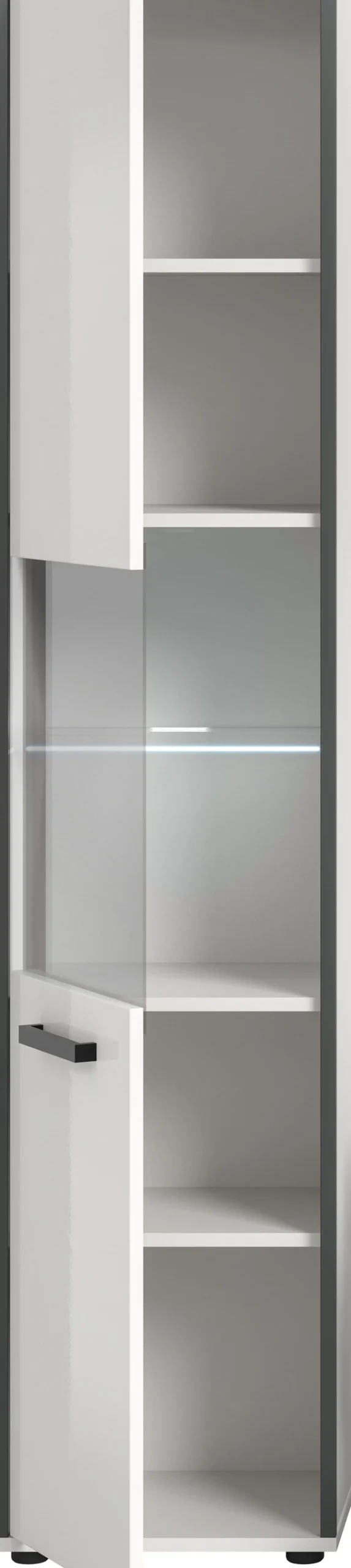welltime Hochschrank »KAJO, hochglanz Front, inkl. Beleuchtung, Glastür, 6 Fächer« 2 Stk. tlg. Badschrank, Hochschrank, Bad, Badezimmer