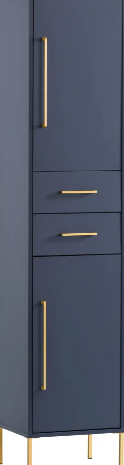 welltime Hochschrank »Kent mit goldfarbenen Griffen« Solide Verarbeitung - Dieses Produkt ist in Deutschland gefertigt