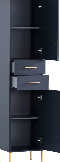 welltime Hochschrank »Kent mit goldfarbenen Griffen« Solide Verarbeitung - Dieses Produkt ist in Deutschland gefertigt