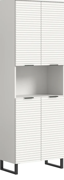 welltime Hochschrank »Litica, Höhe 193 cm, 4 Türen, 2 Einlegeböden, 1 offenes Fach« Badschrank, Standschrank, Badezimmer, Bad-Möbel