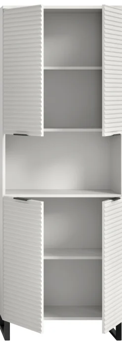 welltime Hochschrank »Litica, Höhe 193 cm, 4 Türen, 2 Einlegeböden, 1 offenes Fach« Badschrank, Standschrank, Badezimmer, Bad-Möbel