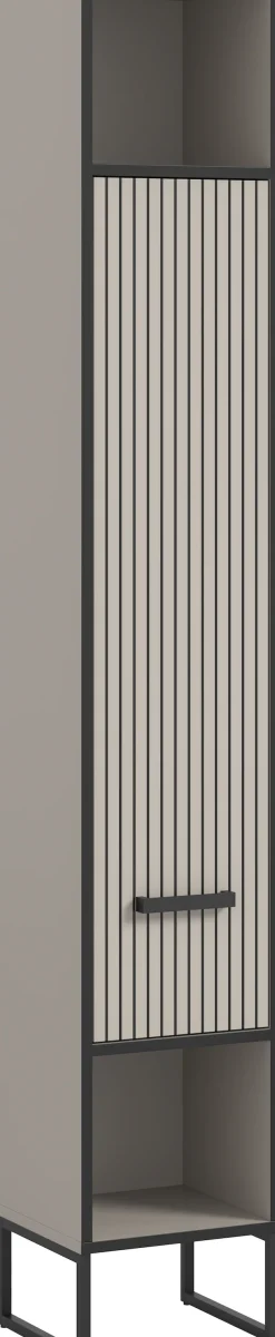 welltime Hochschrank »Locri, Höhe 192 cm, Rillenoptik, Metall Kufen« 1 Stk. tlg. Türanschlag wechselbar, modernes Design, Badschrank, Bad
