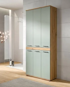 welltime Hochschrank »LUCCA, Breite 90cm, 6 Türen, 10 Fächer, 6 Einlegeböden« Badschrank, Badmöbel, Badezimmer, Universalschrank, Mehrzweckschrank