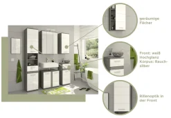 welltime Hochschrank »LUCCA, Breite 35cm, 2 Türen, 1 Schubkasten, 2 Fächer« MDF-Front, Türanschlag wechselbar, Badmöbel, Badschrank, Badezimmer