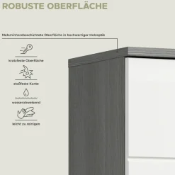 welltime Hochschrank »LUCCA, Breite 70cm, 4 Türen, 1 Schubkasten, 7 Fächer« Badschrank, Badmöbel, Badezimmer, Universalschrank, Mehrzweckschrank