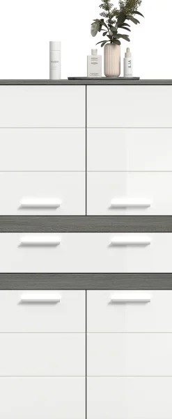 welltime Hochschrank »LUCCA, Höhe 137cm, 4 Türen, 1 Schubkasten, 4 Fächer« Badschrank, Badmöbel, Badezimmer, Universalschrank, Mehrzweckschrank