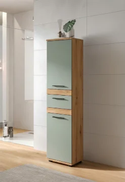 welltime Hochschrank »LUCCA, Höhe 137 cm, 2 Türen, 1 Schubkasten, 2 Fachböden,« Badschrank, Bad-Möbel, Badezimmer
