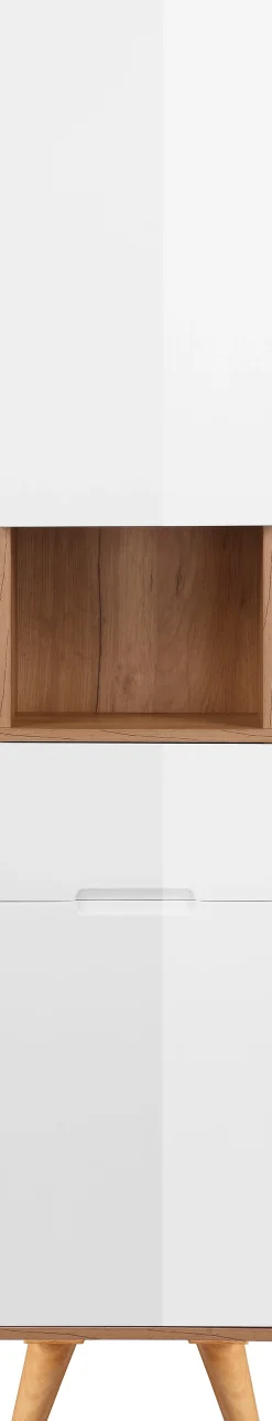 welltime Hochschrank »Lund Badschrank skandinavisches Design mit viel Stauraum« Badmöbel, 2 Türen und 1 Schublade, Breite 35cm